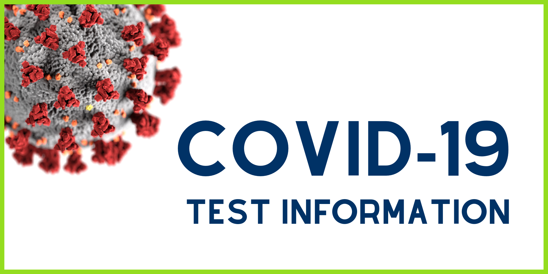 Coronavirus testing information banner