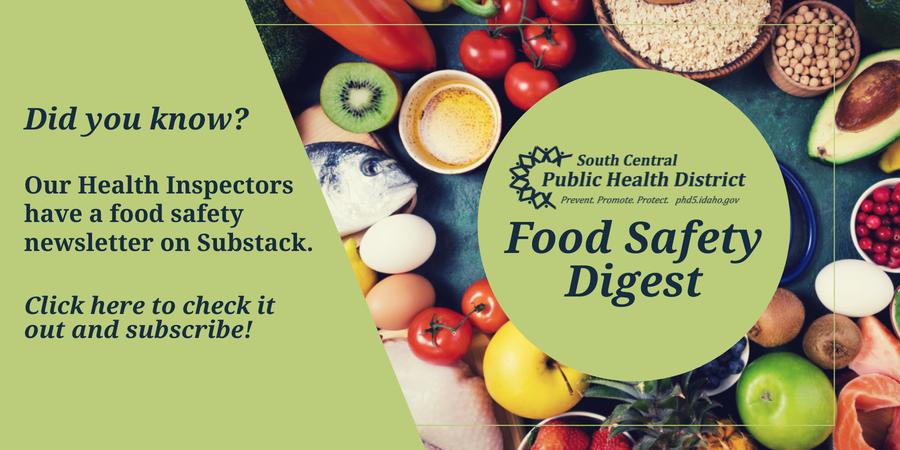 Slide linking to SCPHD Food Safety Digest Substack