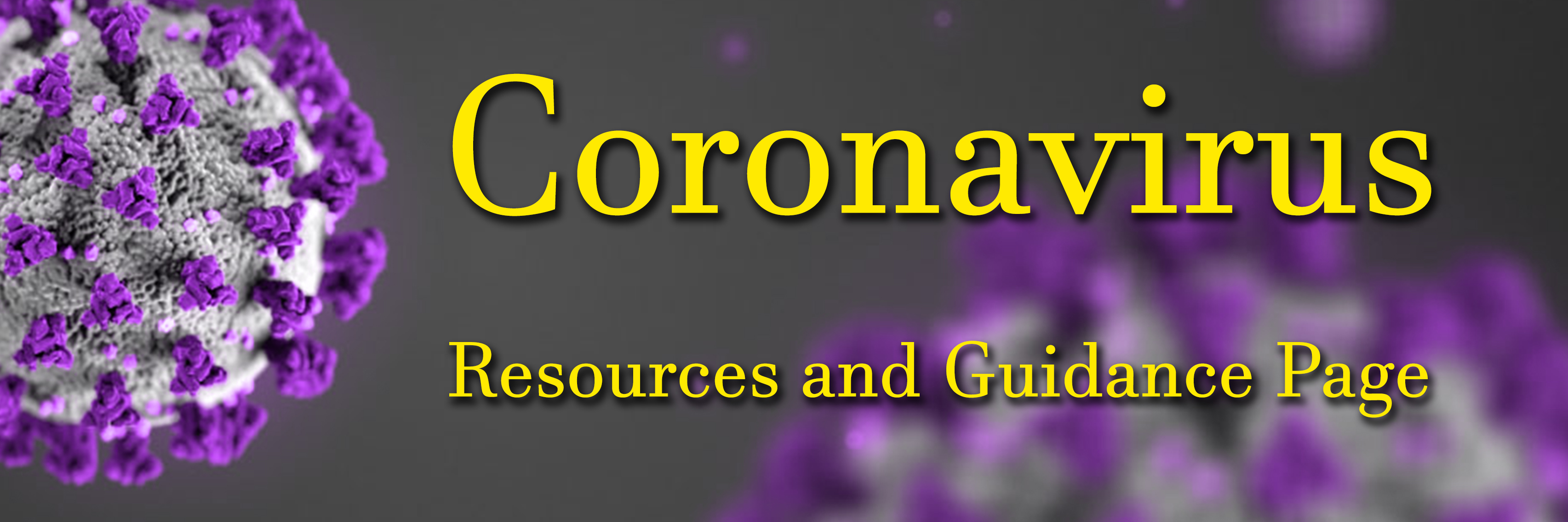 Corona virus Resources and Guidance banner